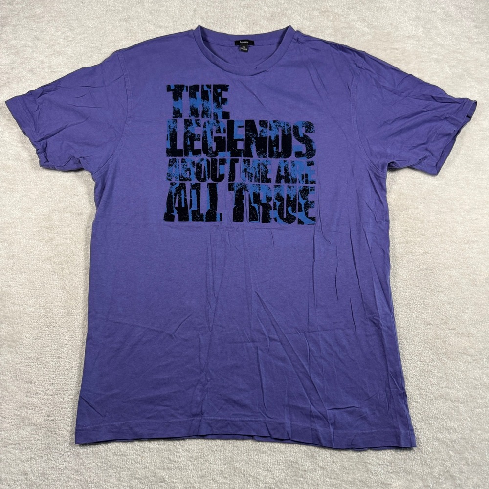 Bossini Graphic Tee Womens XXL‎ Purple The Legends About Me Are All True T-Shirt